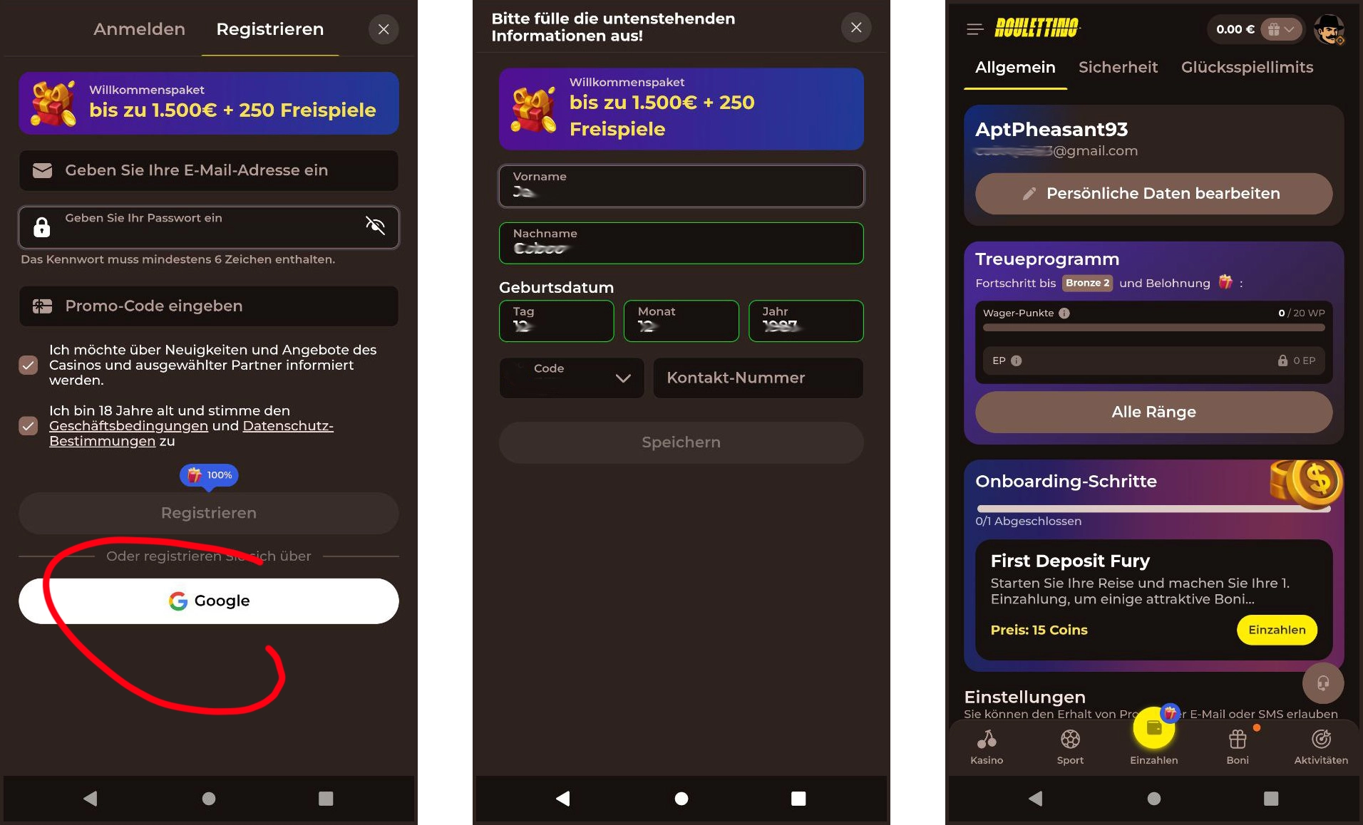 Roulettino Casino Funktionen und Registrierung für Spieler aus Deutschland